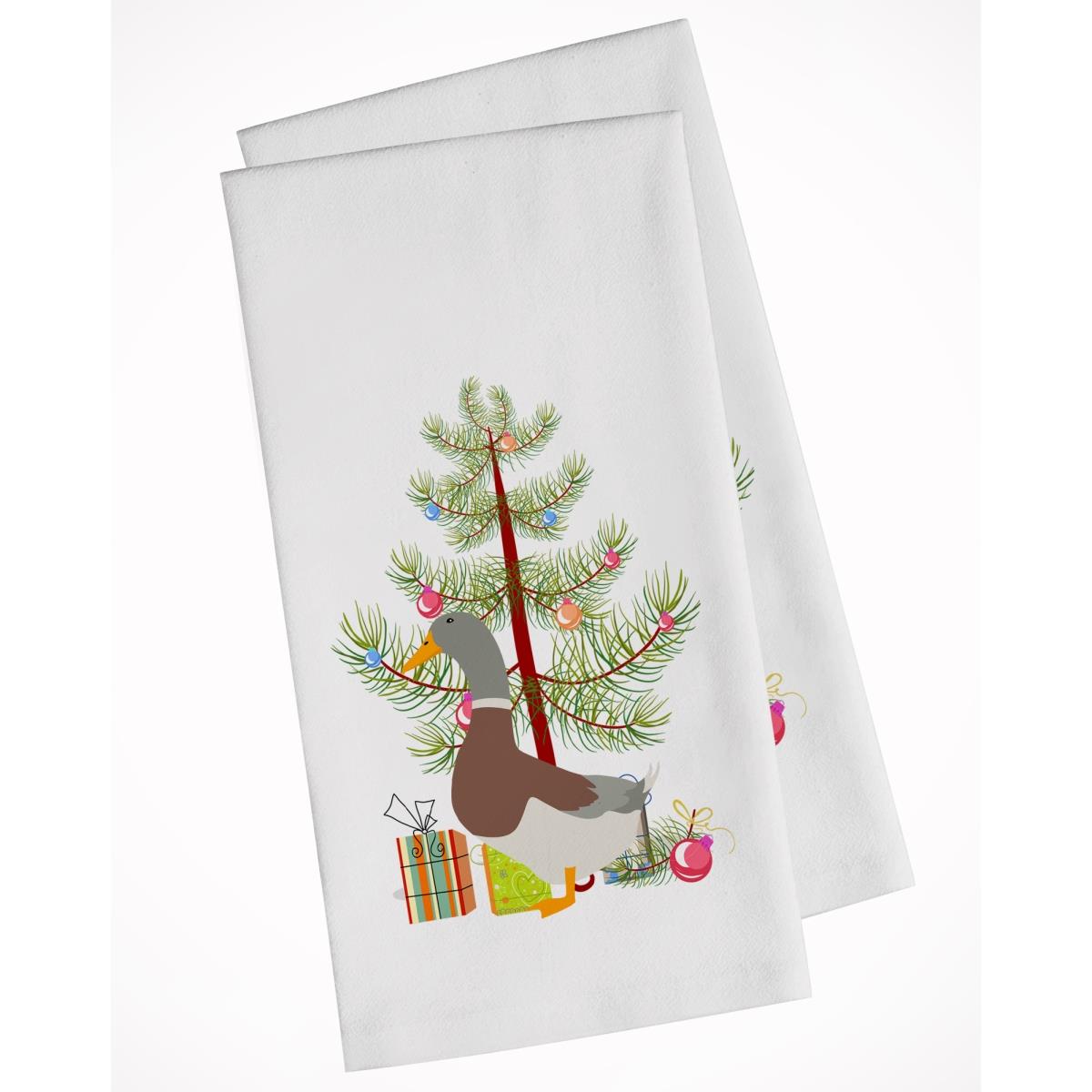 Picture of Carolines Treasures BB9230WTKT Saxony Sachsenente Duck Christmas White Kitchen Towel - Set of 2