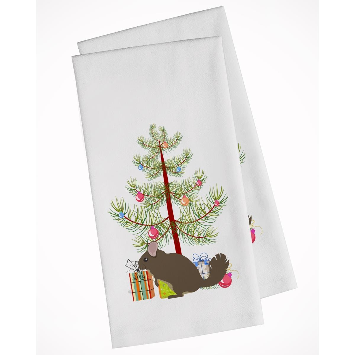 Picture of Carolines Treasures BB9242WTKT Chinchilla Christmas White Kitchen Towel - Set of 2