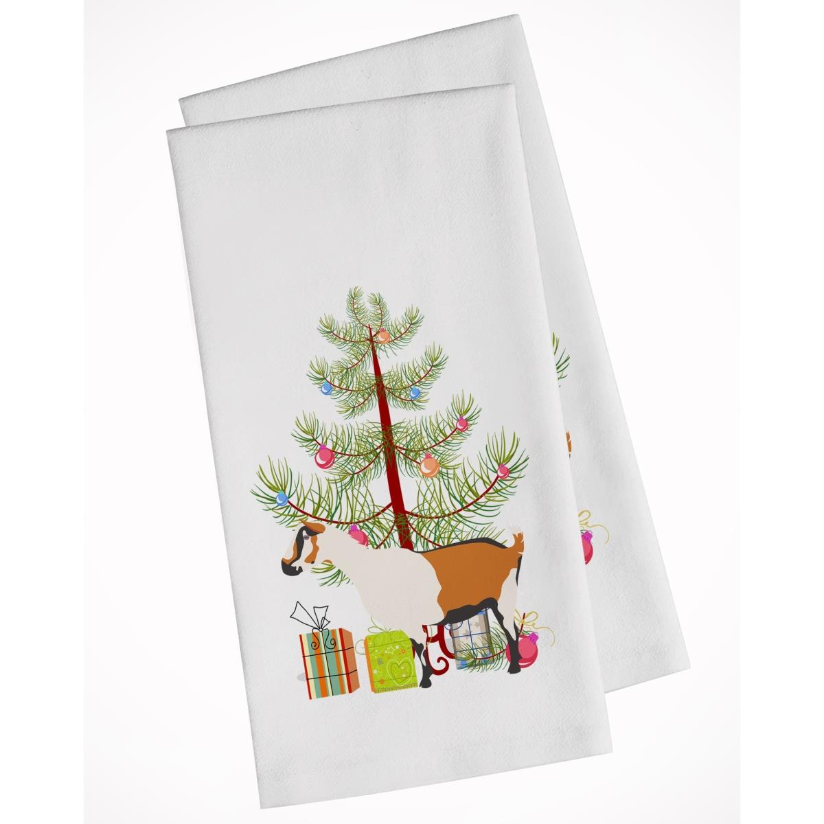 Picture of Carolines Treasures BB9247WTKT Alpine Goat Christmas White Kitchen Towel - Set of 2
