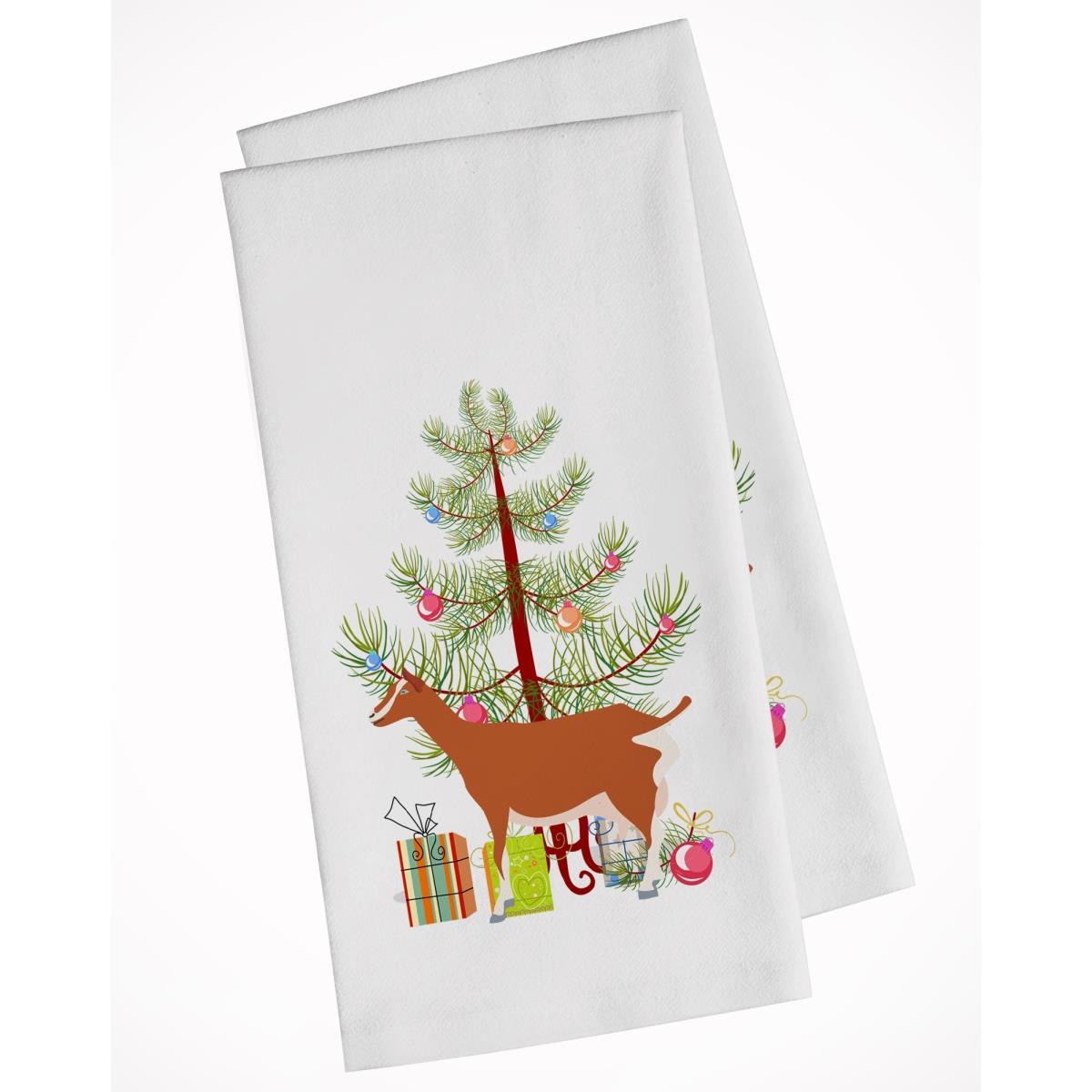 Picture of Carolines Treasures BB9248WTKT Toggenburger Goat Christmas White Kitchen Towel - Set of 2