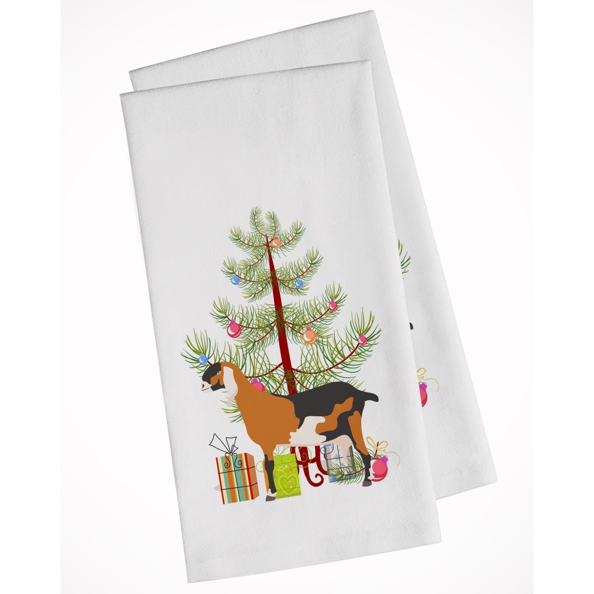 Picture of Carolines Treasures BB9250WTKT Anglo-nubian Nubian Goat Christmas White Kitchen Towel - Set of 2