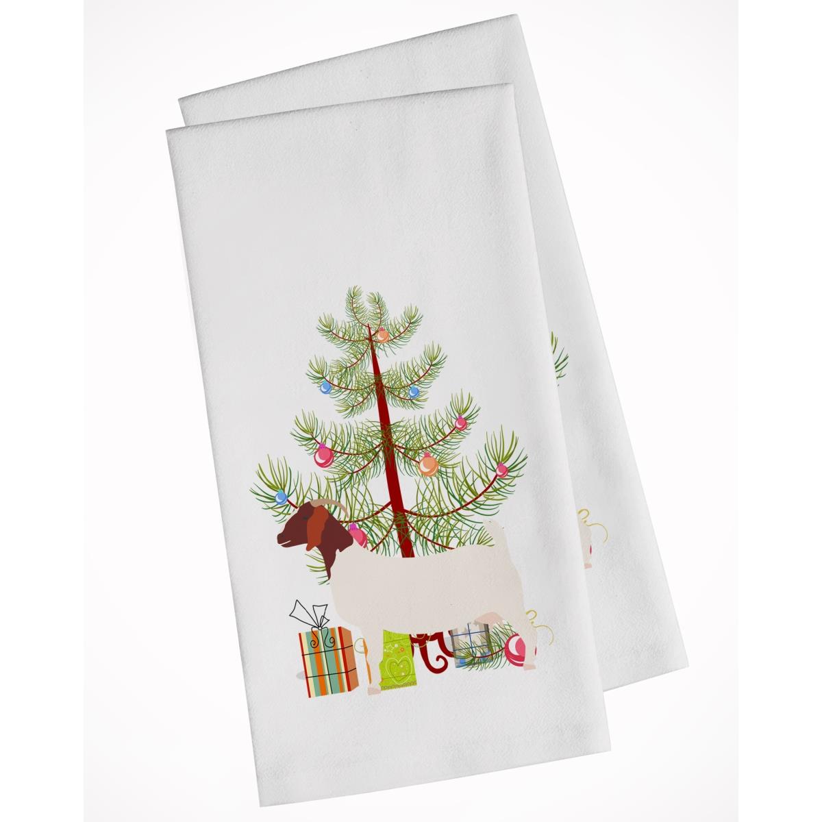 Picture of Carolines Treasures BB9253WTKT Boer Goat Christmas White Kitchen Towel - Set of 2