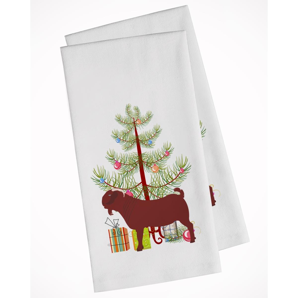 Picture of Carolines Treasures BB9258WTKT Kalahari Red Goat Christmas White Kitchen Towel - Set of 2