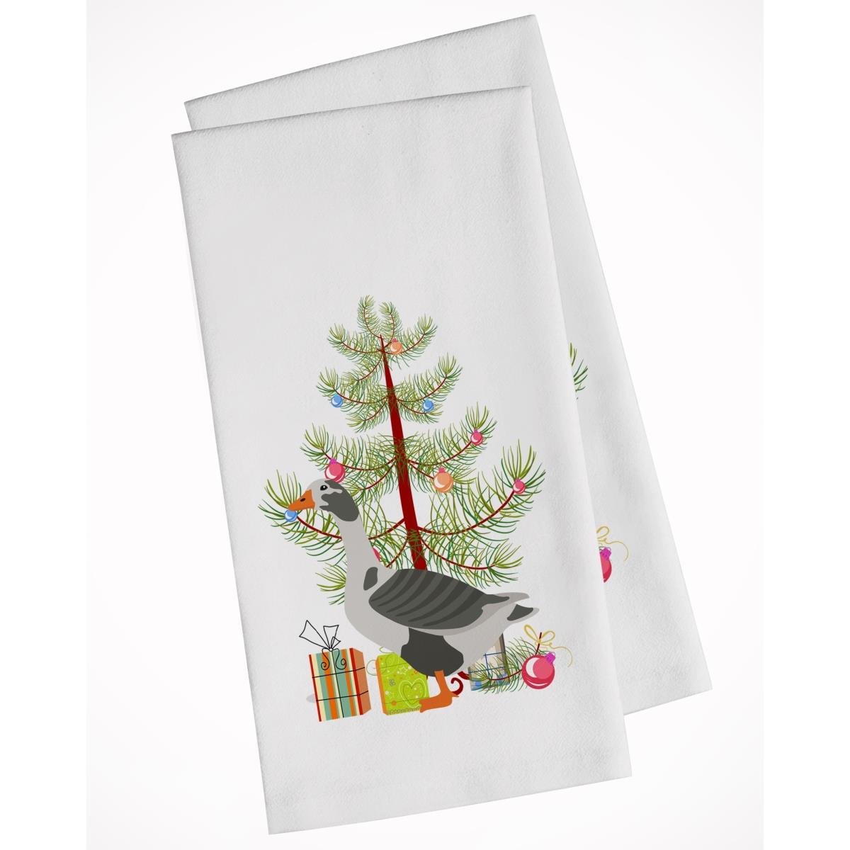 Picture of Carolines Treasures BB9262WTKT West of England Goose Christmas White Kitchen Towel - Set of 2