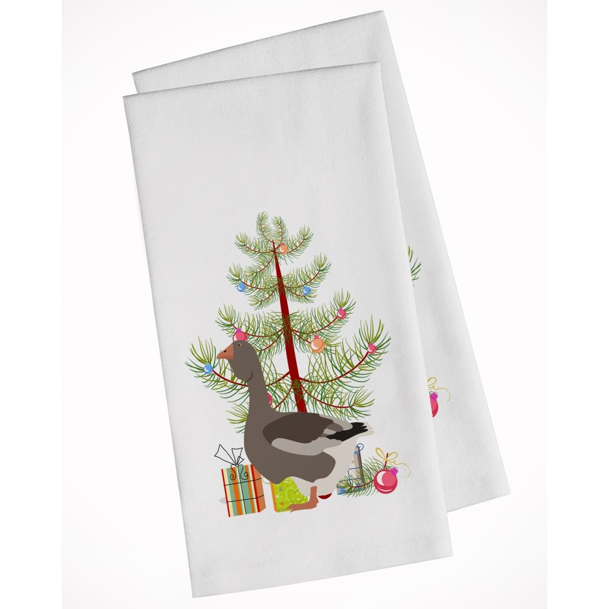 Picture of Carolines Treasures BB9264WTKT Toulouse Goose Christmas White Kitchen Towel - Set of 2