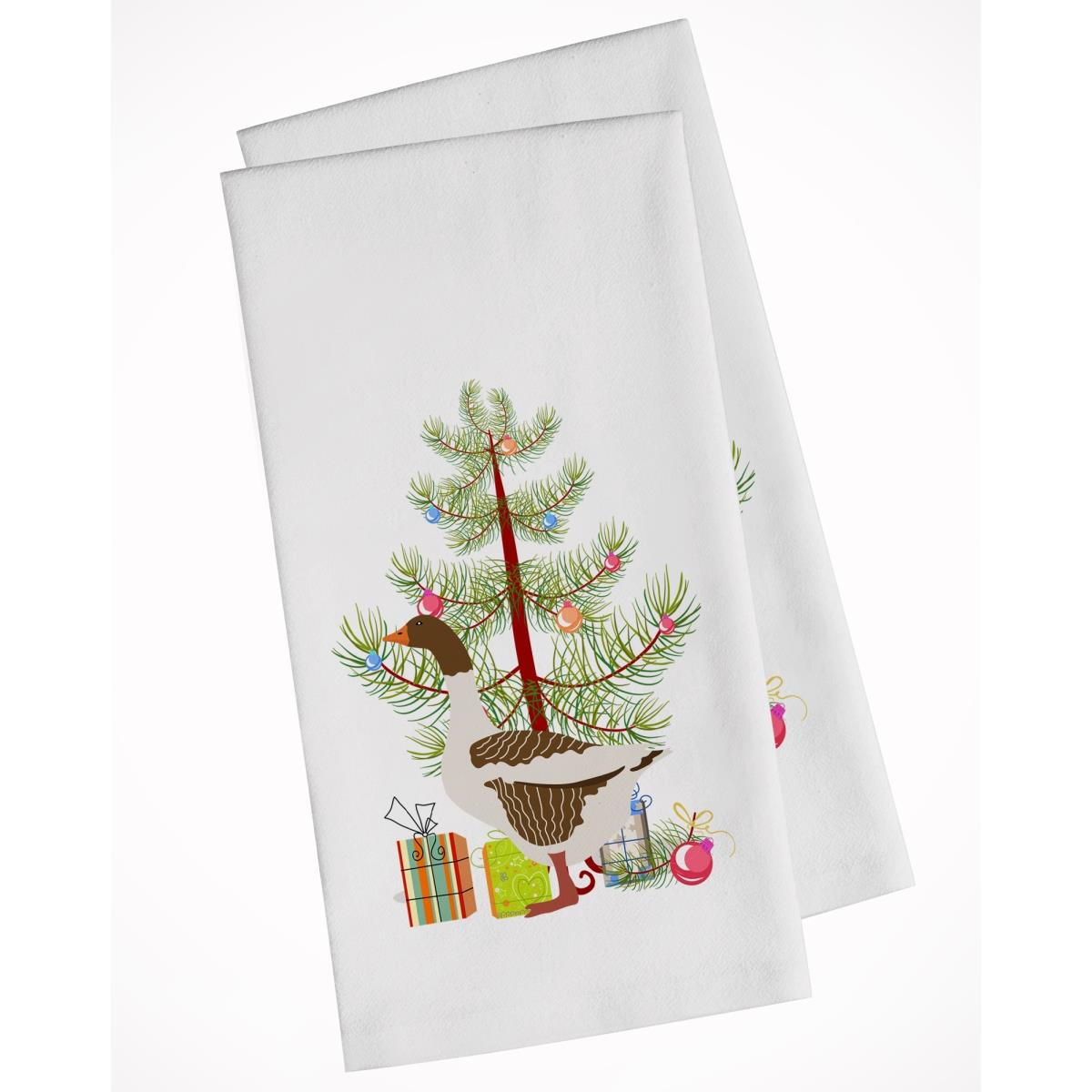 Picture of Carolines Treasures BB9270WTKT Pomeranian Rogener Goose Christmas White Kitchen Towel - Set of 2