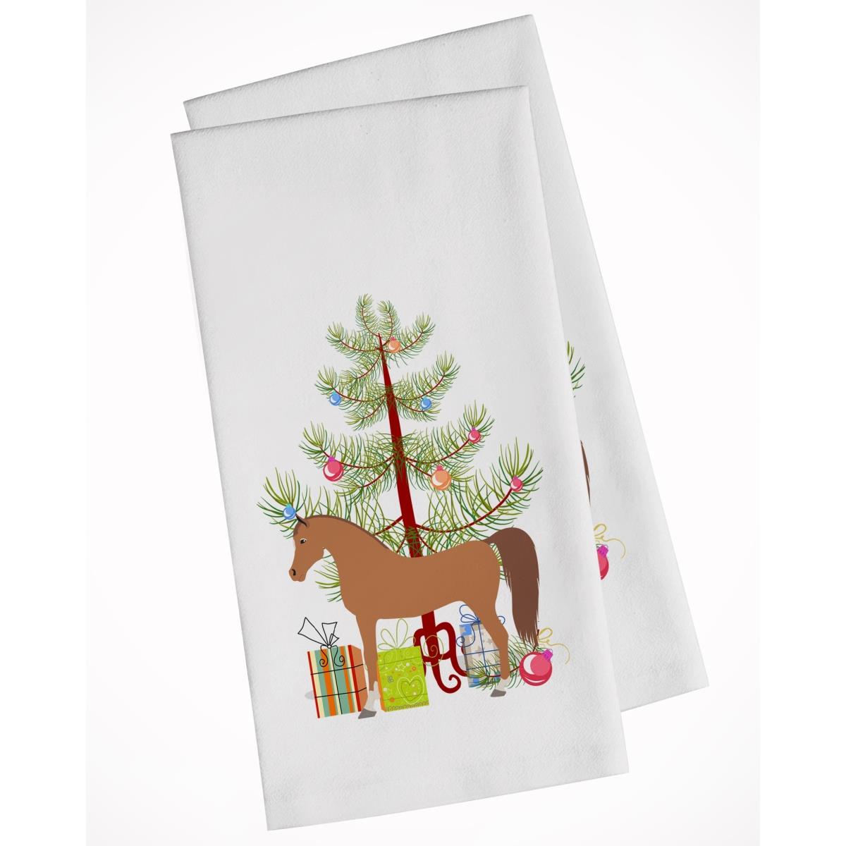 Picture of Carolines Treasures BB9278WTKT Arabian Horse Christmas White Kitchen Towel - Set of 2