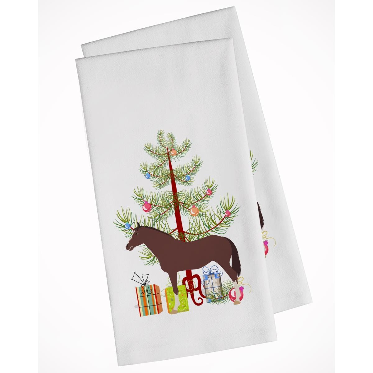 Picture of Carolines Treasures BB9280WTKT English Thoroughbred Horse Christmas White Kitchen Towel - Set of 2