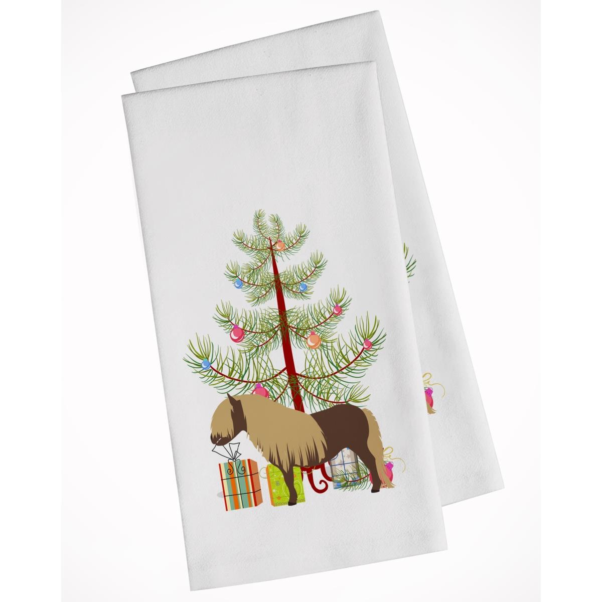 Picture of Carolines Treasures BB9281WTKT Shetland Pony Horse Christmas White Kitchen Towel - Set of 2