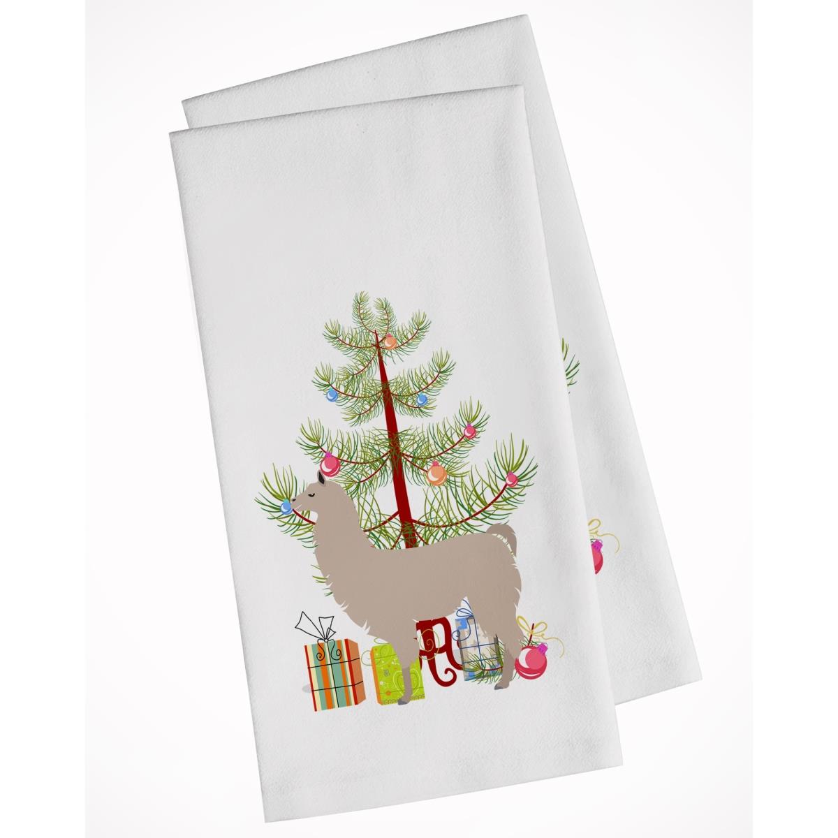 Picture of Carolines Treasures BB9283WTKT Llama Christmas White Kitchen Towel - Set of 2