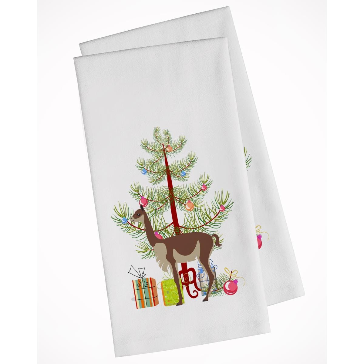 Picture of Carolines Treasures BB9284WTKT Vicugna or Vicuna Christmas White Kitchen Towel - Set of 2