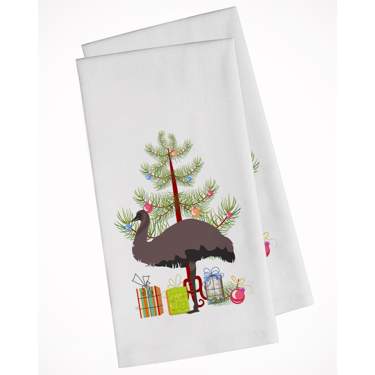 Picture of Carolines Treasures BB9289WTKT Emu Christmas White Kitchen Towel - Set of 2