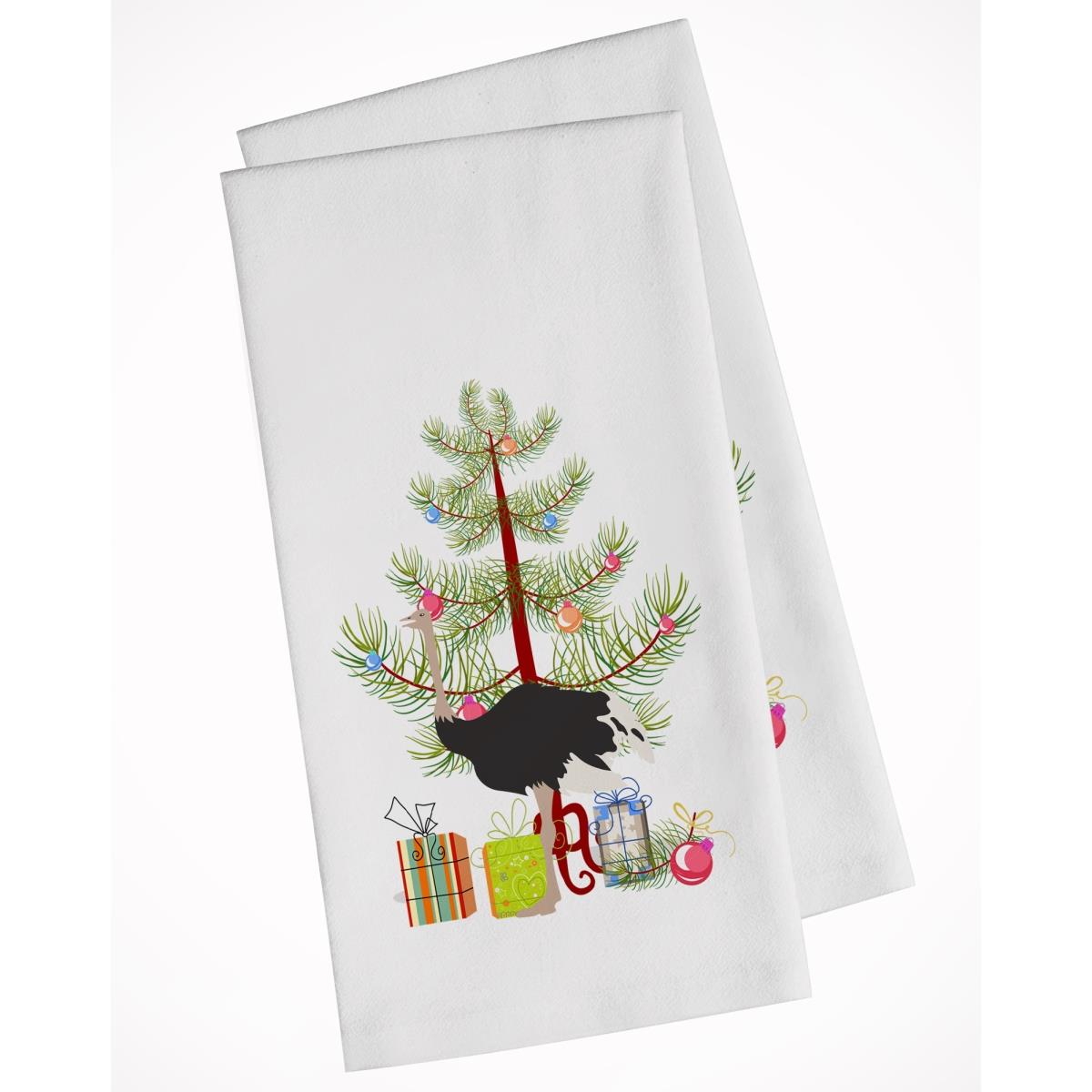 Picture of Carolines Treasures BB9291WTKT Common Ostrich Christmas White Kitchen Towel - Set of 2