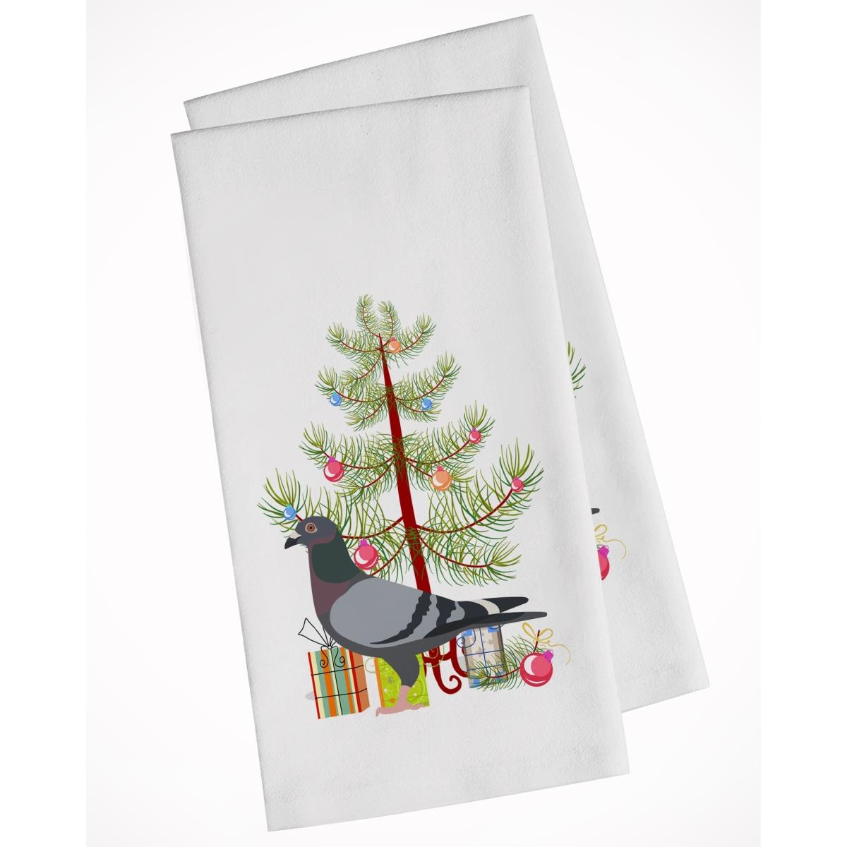Picture of Carolines Treasures BB9318WTKT Racing Pigeon Christmas White Kitchen Towel - Set of 2