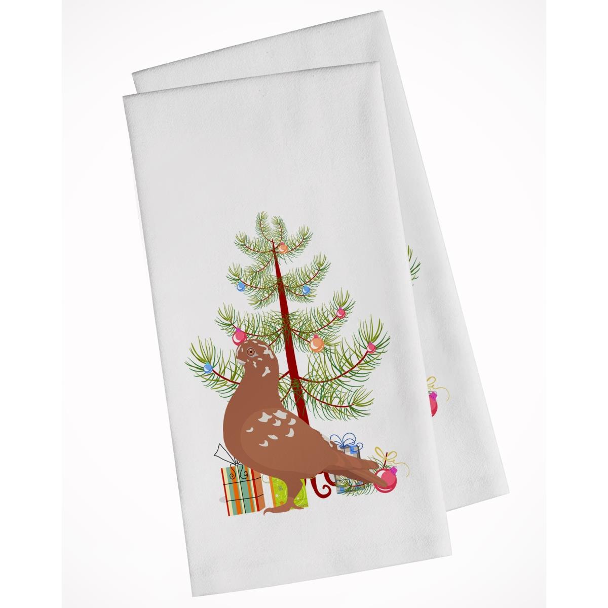 Picture of Carolines Treasures BB9320WTKT African Owl Pigeon Christmas White Kitchen Towel - Set of 2