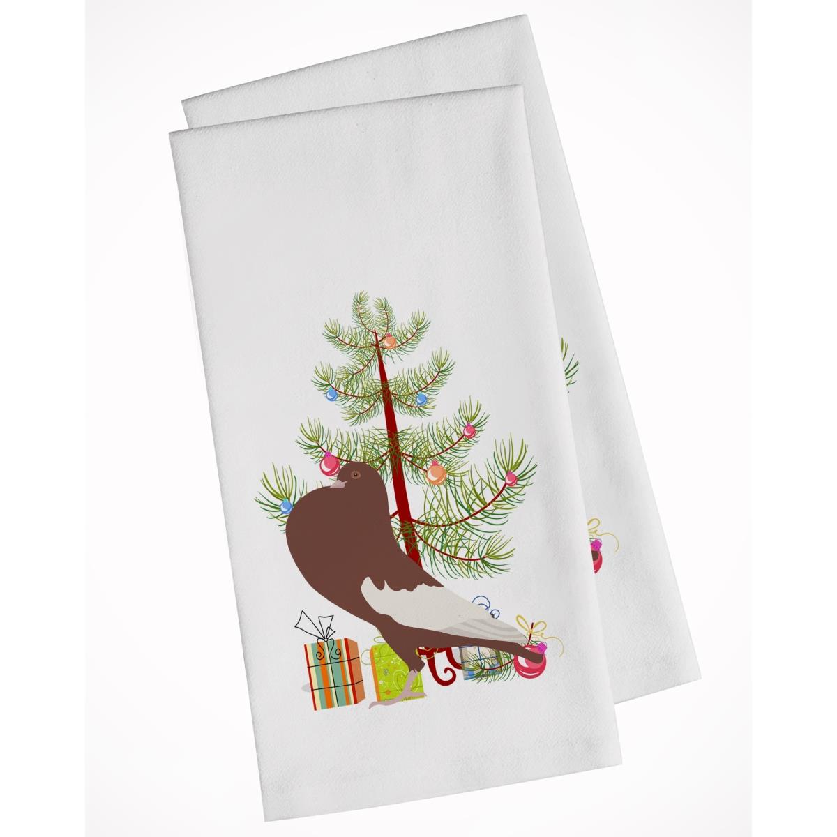 Picture of Carolines Treasures BB9321WTKT English Pouter Pigeon Christmas White Kitchen Towel - Set of 2