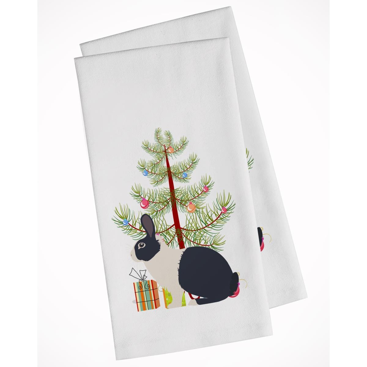 Picture of Carolines Treasures BB9325WTKT Dutch Rabbit Christmas White Kitchen Towel - Set of 2
