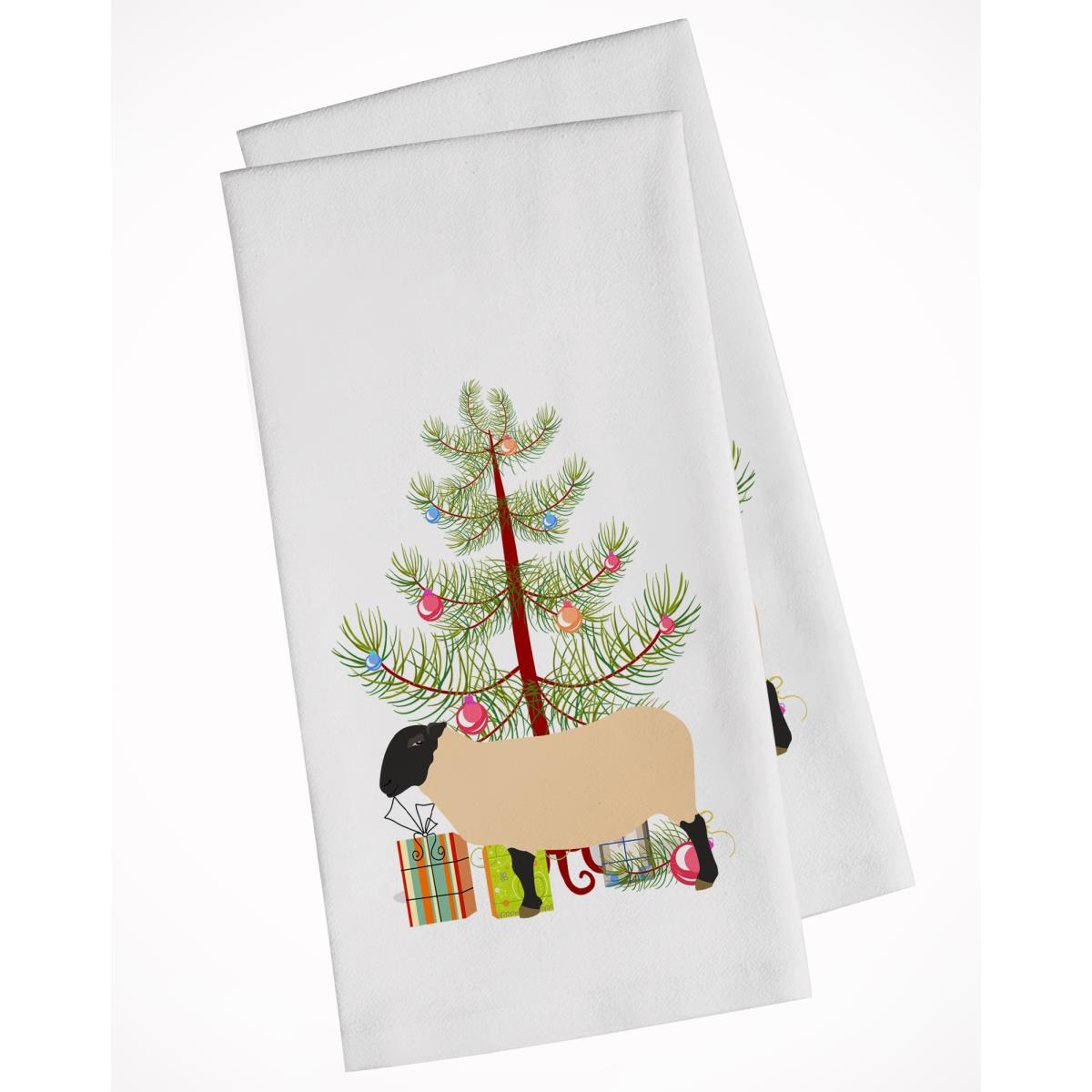 Picture of Carolines Treasures BB9339WTKT Suffolk Sheep Christmas White Kitchen Towel - Set of 2