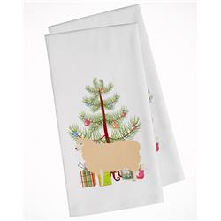 Picture of Carolines Treasures BB9341WTKT English Leicester Longwool Sheep Christmas White Kitchen Towel - Set of 2