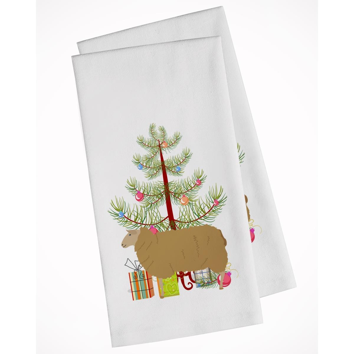 Picture of Carolines Treasures BB9344WTKT East Friesian Sheep Christmas White Kitchen Towel - Set of 2