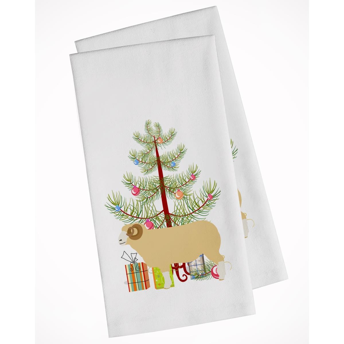 Picture of Carolines Treasures BB9347WTKT Horned Dorset Sheep Christmas White Kitchen Towel - Set of 2