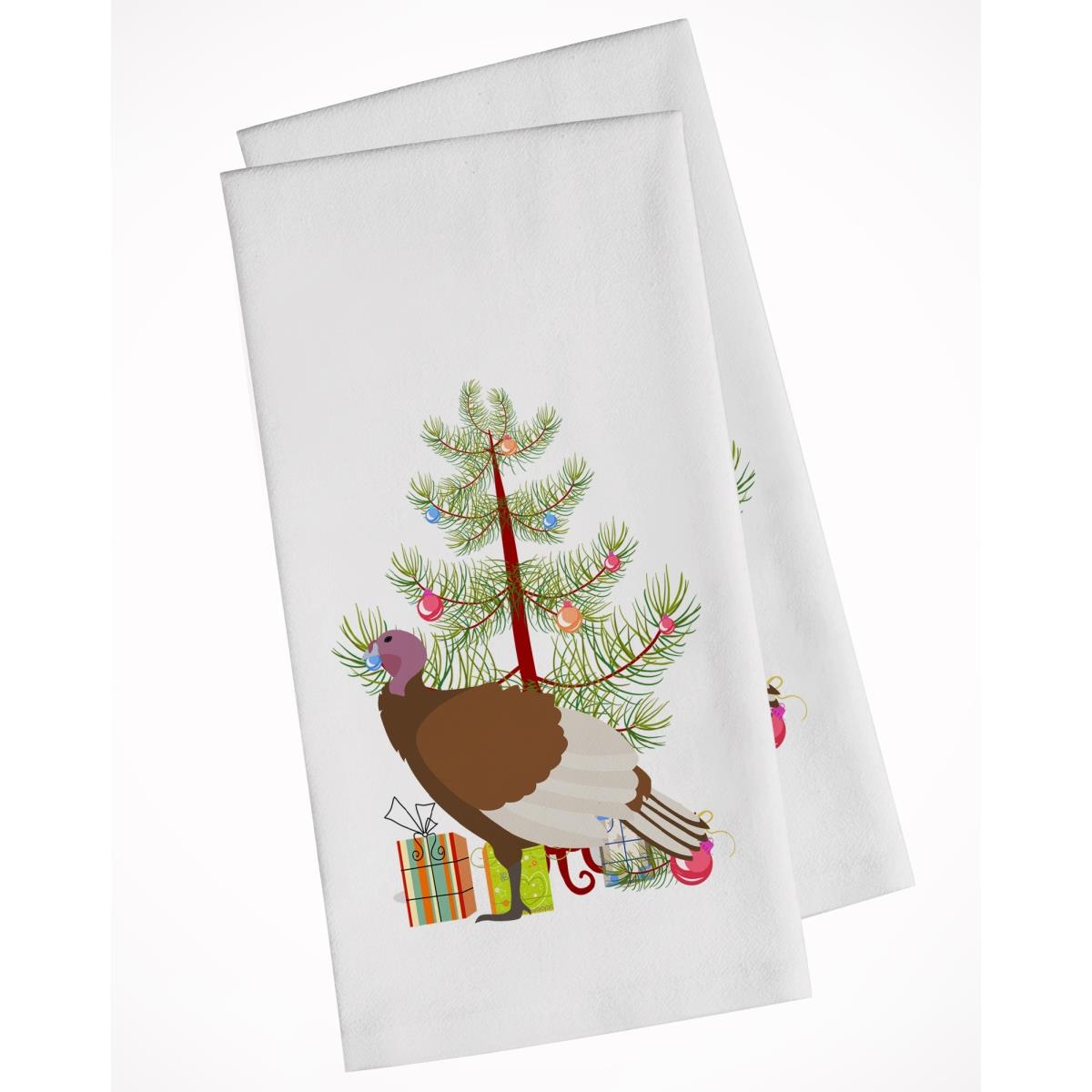 Picture of Carolines Treasures BB9349WTKT Bourbon Red Turkey Hen Christmas White Kitchen Towel - Set of 2