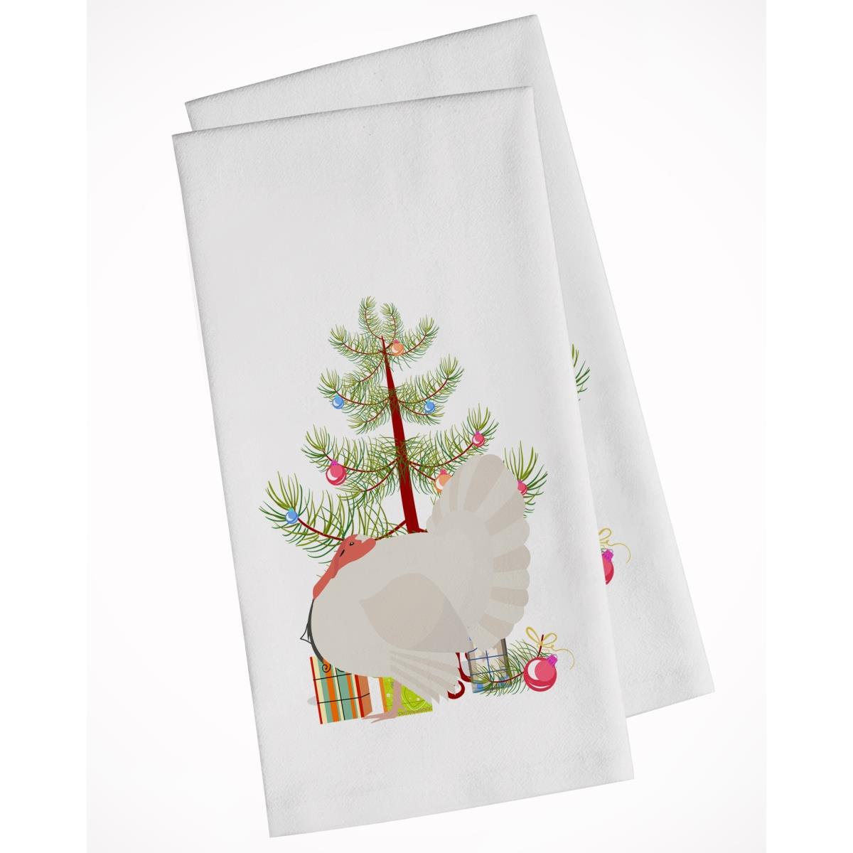 Picture of Carolines Treasures BB9350WTKT White Holland Turkey Christmas White Kitchen Towel - Set of 2