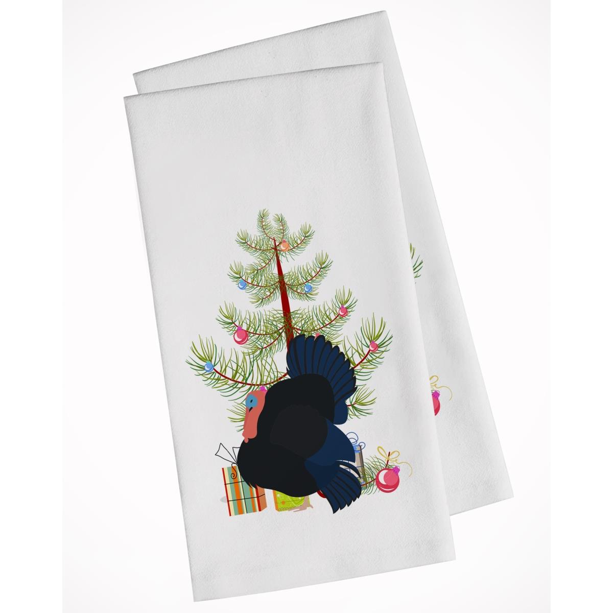 Picture of Carolines Treasures BB9352WTKT Norfolk Black Turkey Christmas White Kitchen Towel - Set of 2