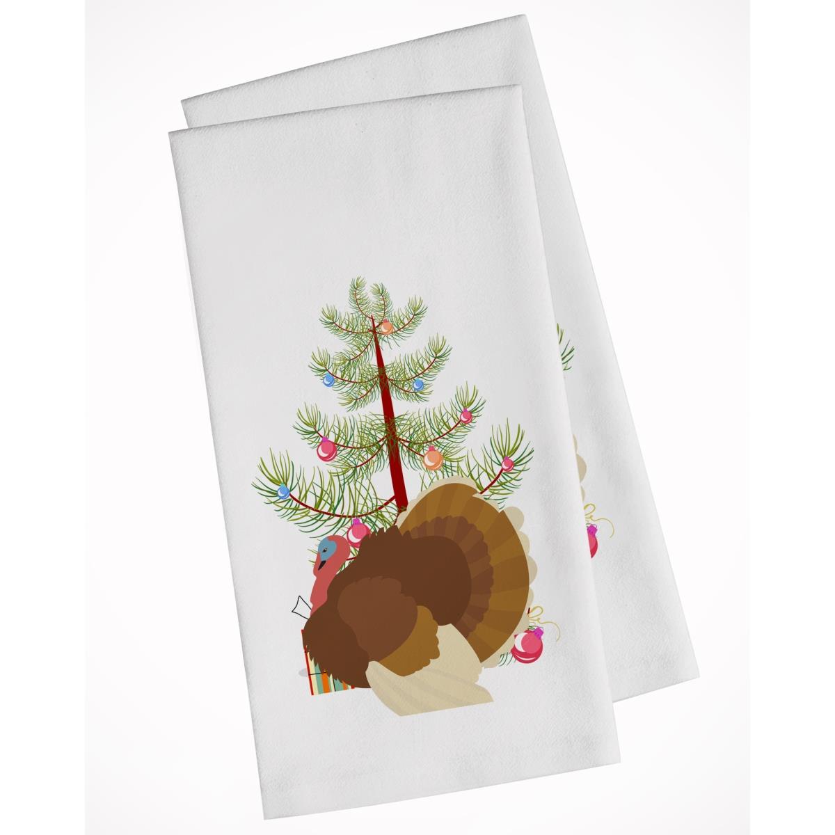 Picture of Carolines Treasures BB9357WTKT French Turkey Dindon Christmas White Kitchen Towel - Set of 2