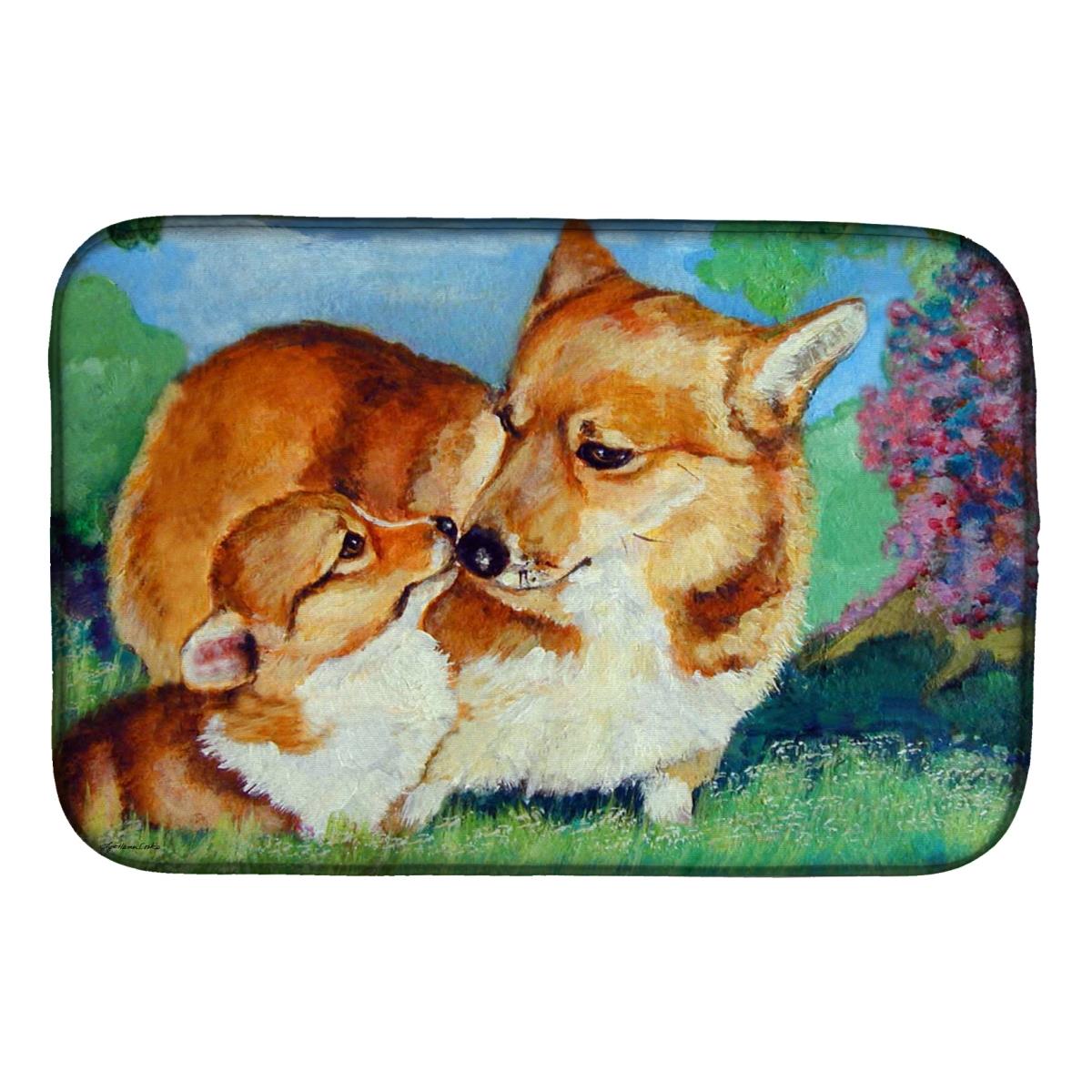 Picture of Carolines Treasures 7412DDM Corgi Mommas Love Dish Drying Mat