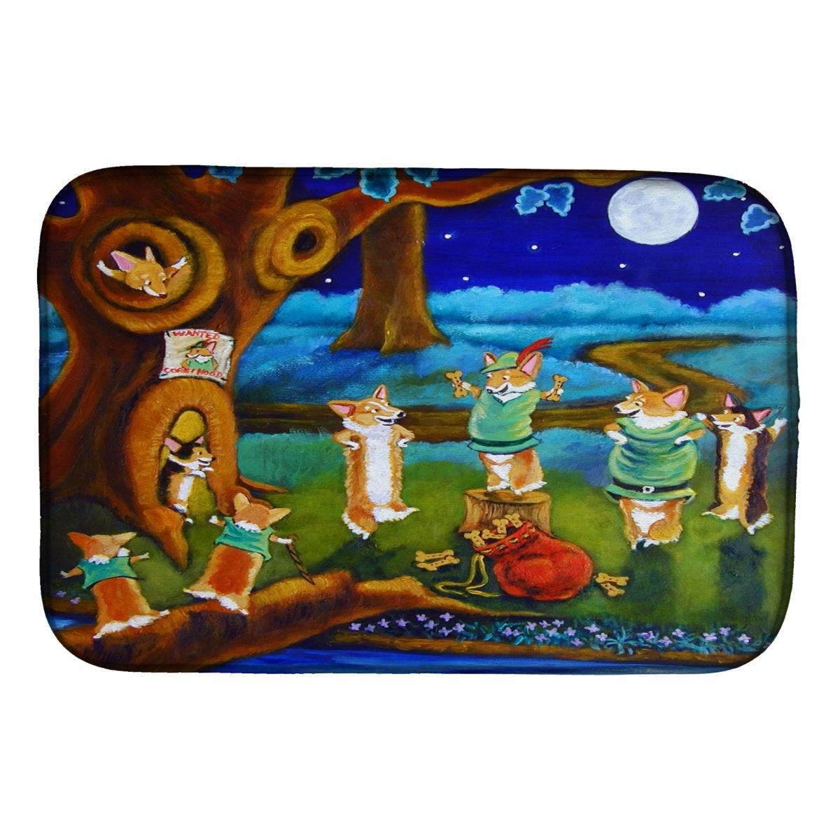 Picture of Carolines Treasures 7415DDM Corgi Robin Hood Dish Drying Mat