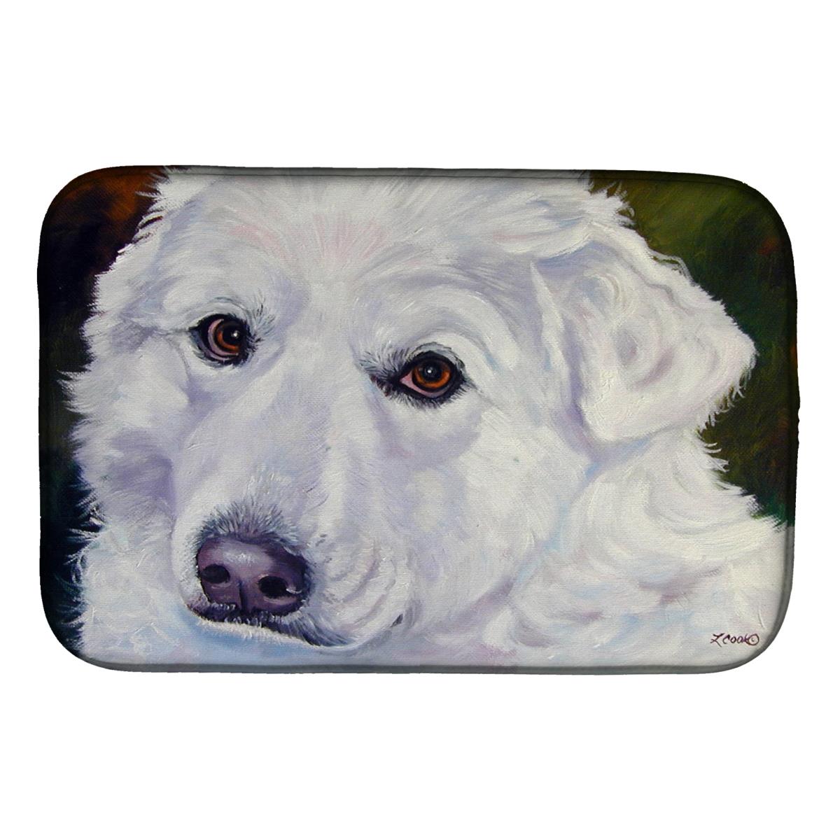 Picture of Carolines Treasures 7418DDM Great Pyrenees Contemplation Dish Drying Mat