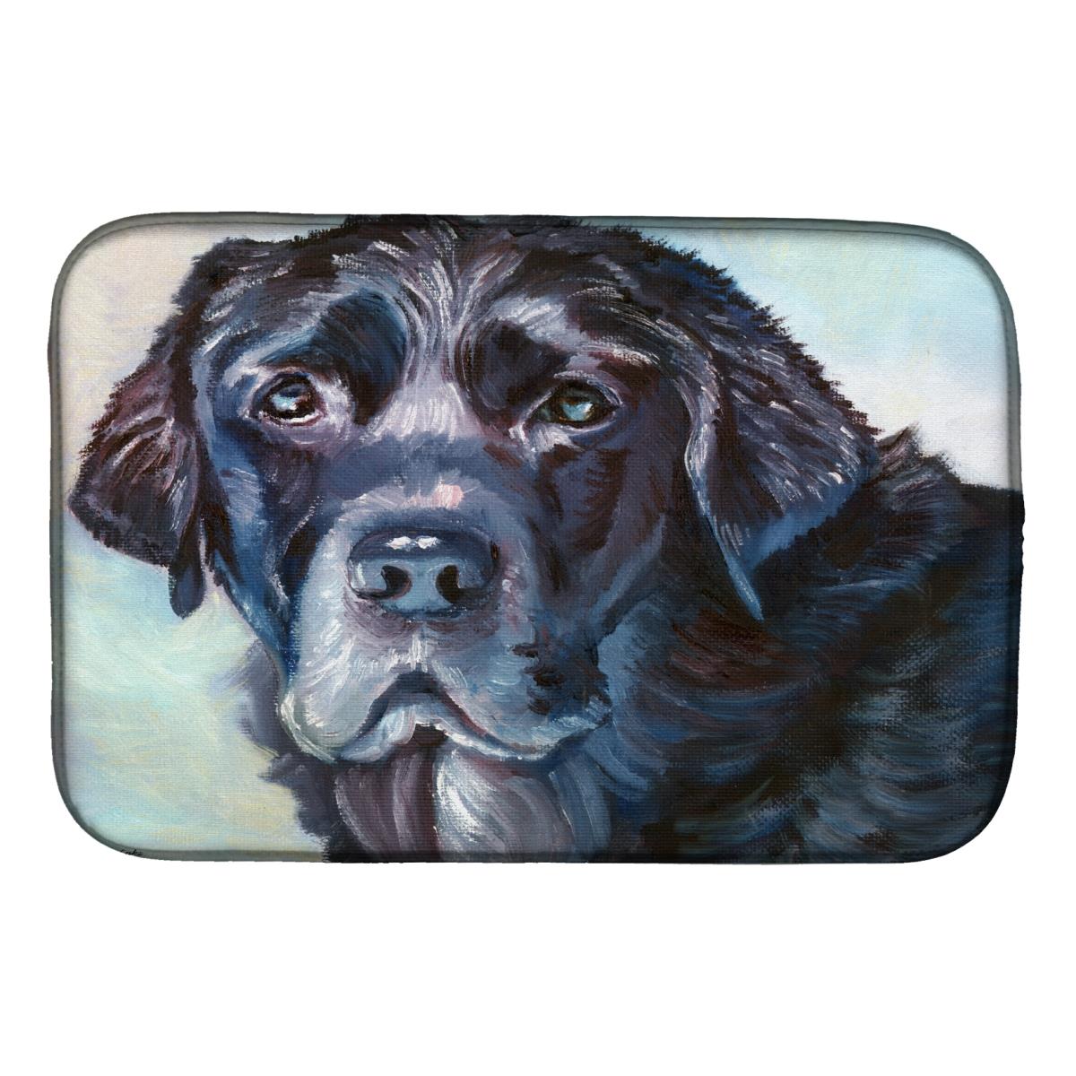 Picture of Carolines Treasures 7419DDM Black Labrador Face Dish Drying Mat