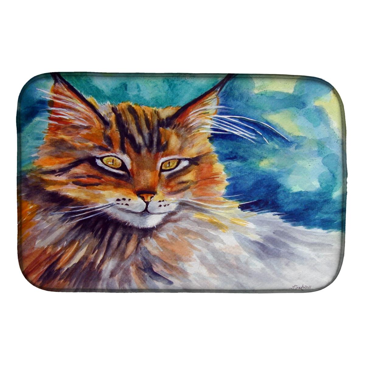 Picture of Carolines Treasures 7421DDM Maine Coon Cat Watching You Dish Drying Mat