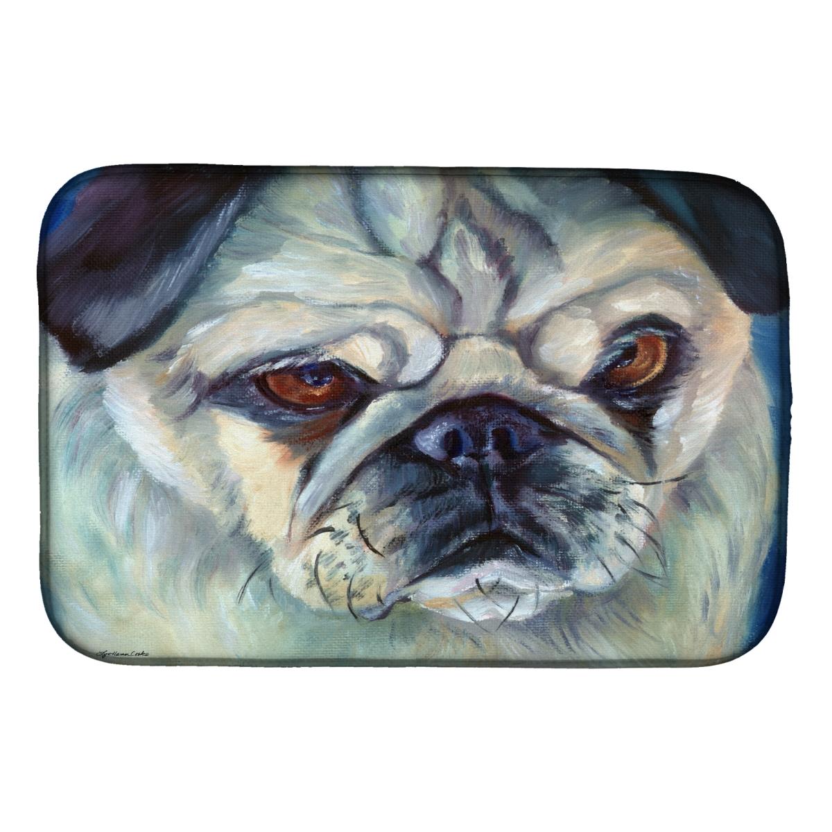 Picture of Carolines Treasures 7422DDM Pug in Thought Dish Drying Mat