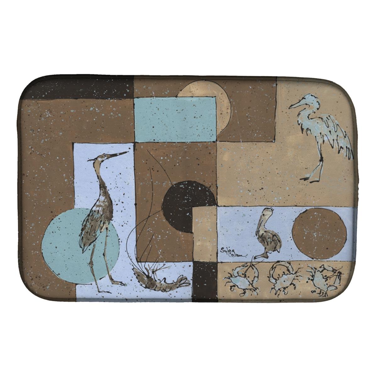 8103DDM Blue Heron Dish Drying Mat