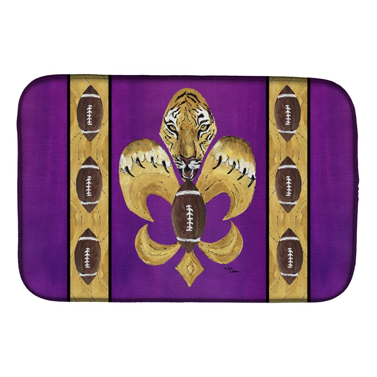 Tiger Football Fleur De Lis Dish Drying Mat