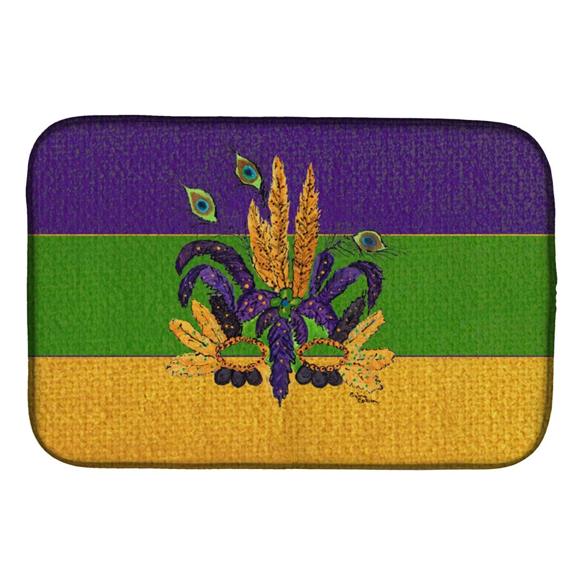Carolines Treasures 8387DDM Mardi Gras Mask Dish Drying Mat