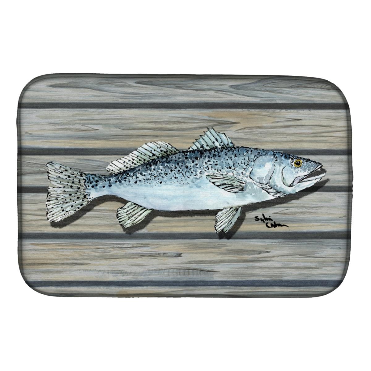 8494DDM Fish Speckled Trout Dish Drying Mat