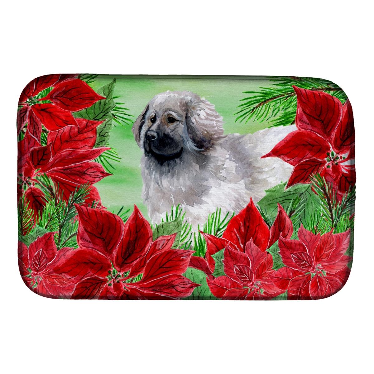 Moscow Watchdog Poinsettas Dish Drying Mat
