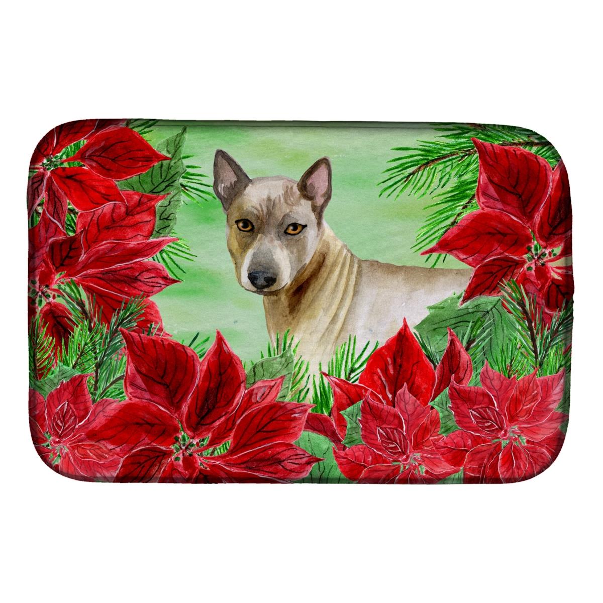 Picture of Carolines Treasures CK1328DDM Thai Ridgeback Poinsettas Dish Drying Mat