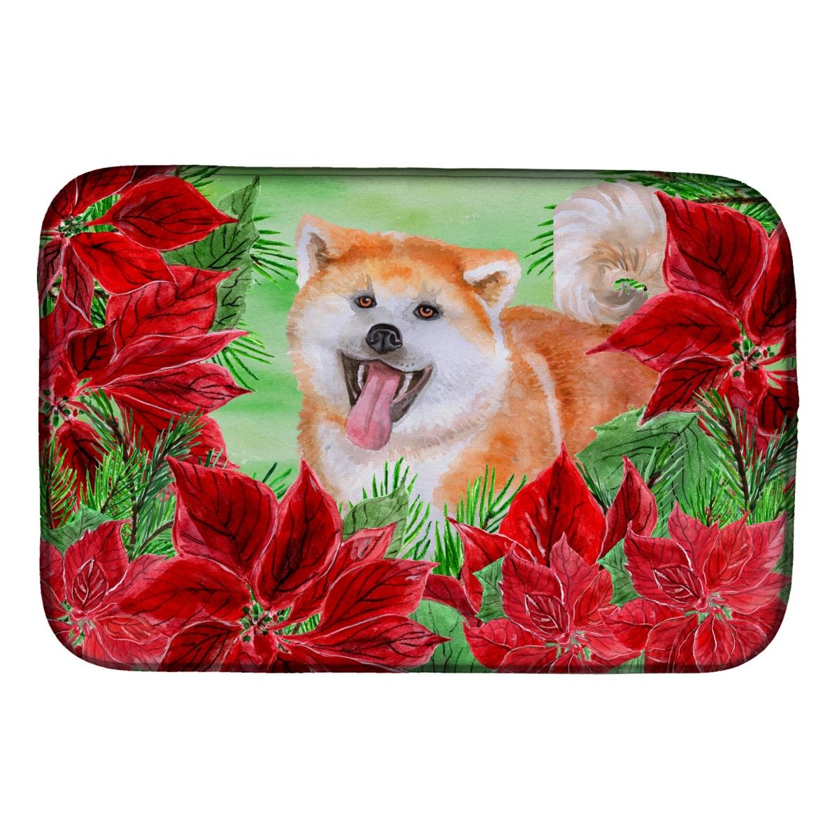 Akita Poinsettas Dish Drying Mat