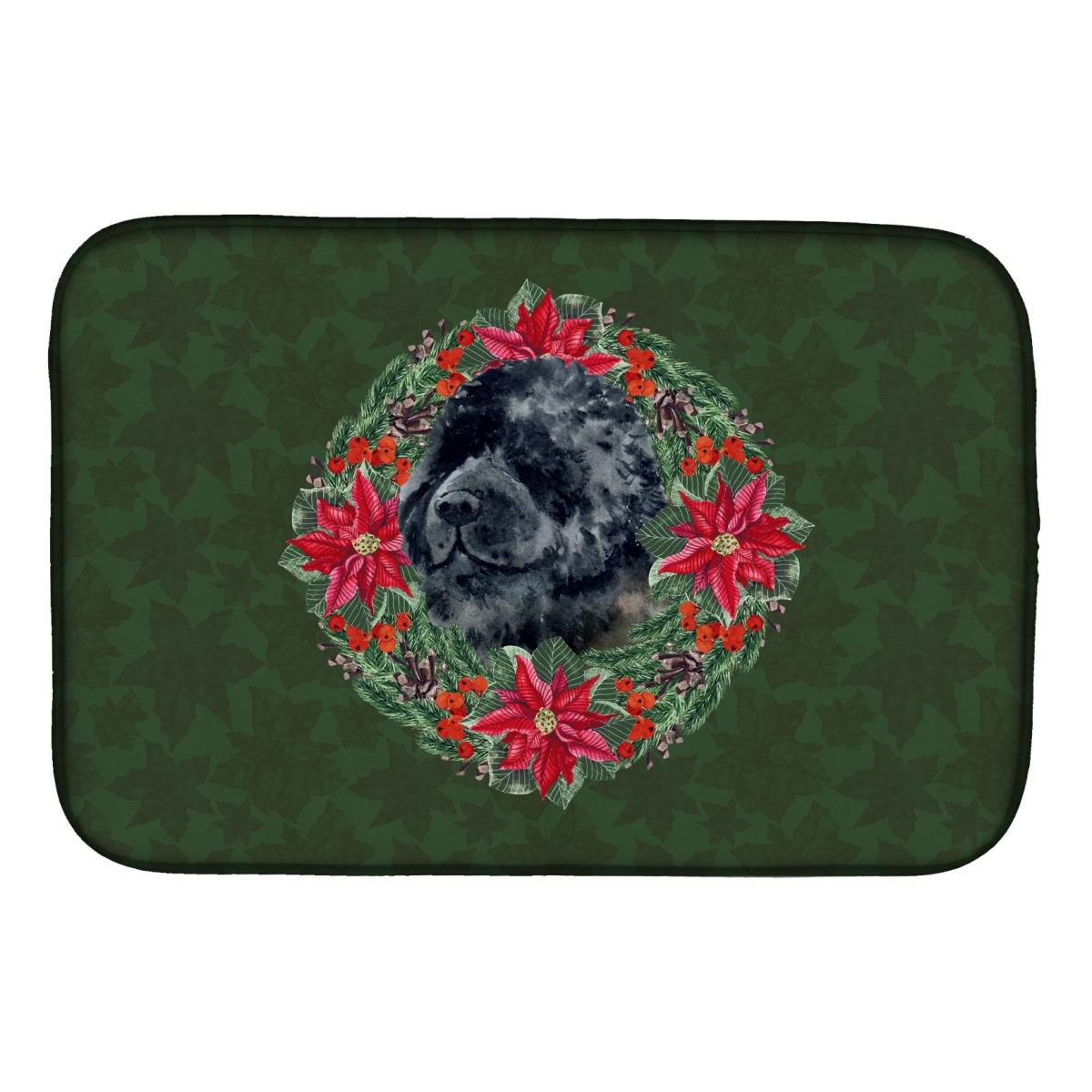 Newfoundland Poinsetta Wreath Dish Drying Mat