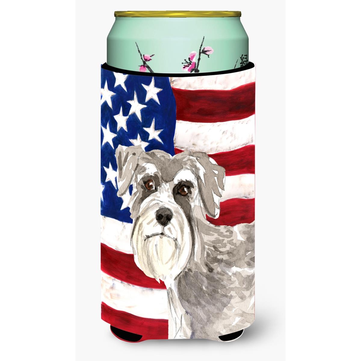 Patriotic USA Schnauzer No.1 Tall Boy Beverage Insulator Hugger