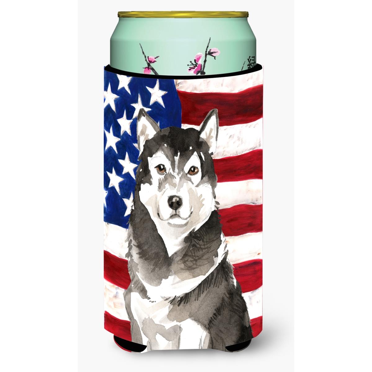 Picture of Carolines Treasures CK1724TBC Patriotic USA Alaskan Malamute Tall Boy Beverage Insulator Hugger