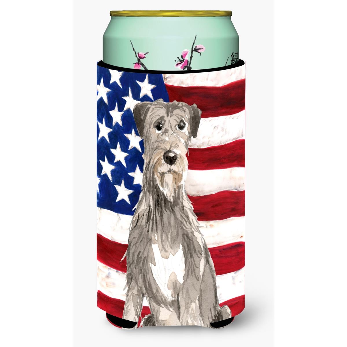 Picture of Carolines Treasures CK1728TBC Patriotic USA Irish Wolfhound Tall Boy Beverage Insulator Hugger