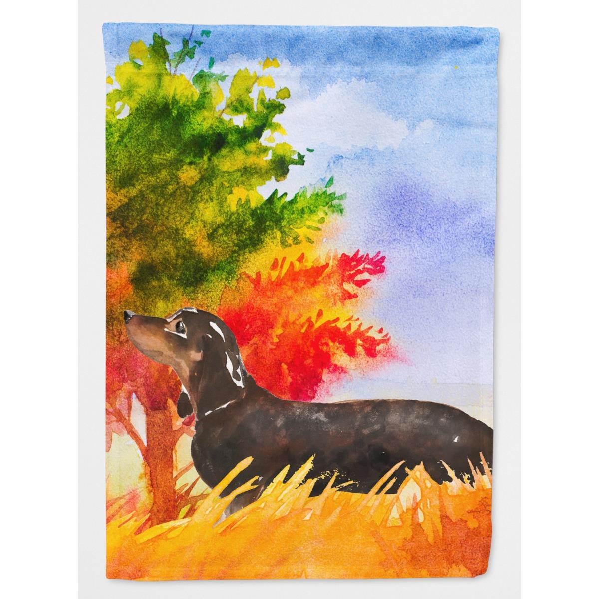CK1958GF Fall Dachshund Garden Size Flag