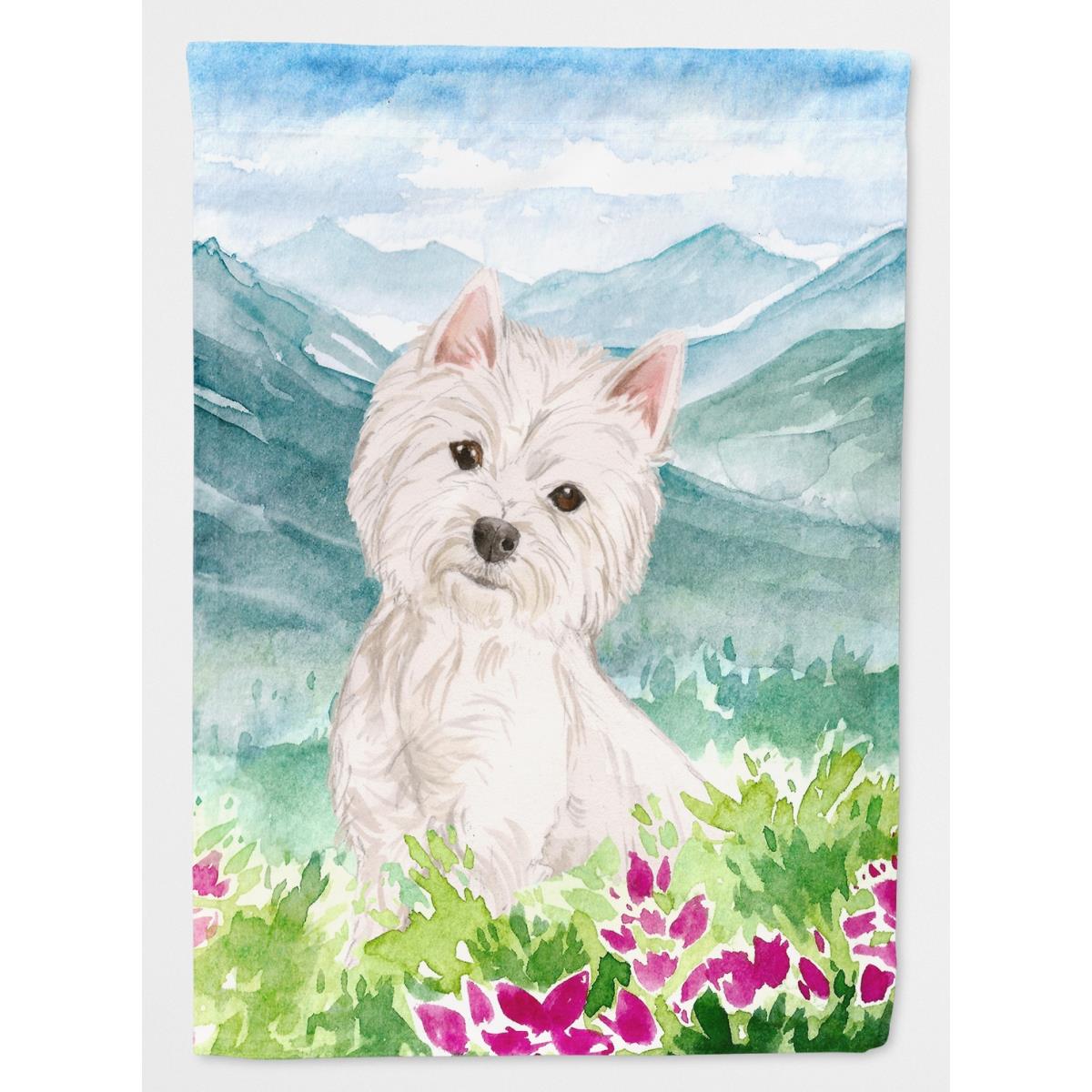 Mountian Flowers Westie Garden Size Flag