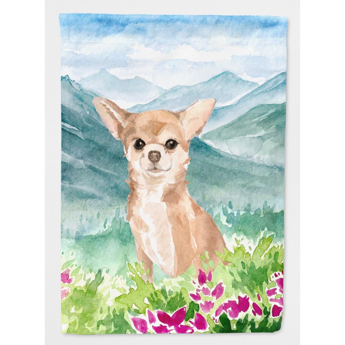 Mountian Flowers Chihuahua Garden Size Flag