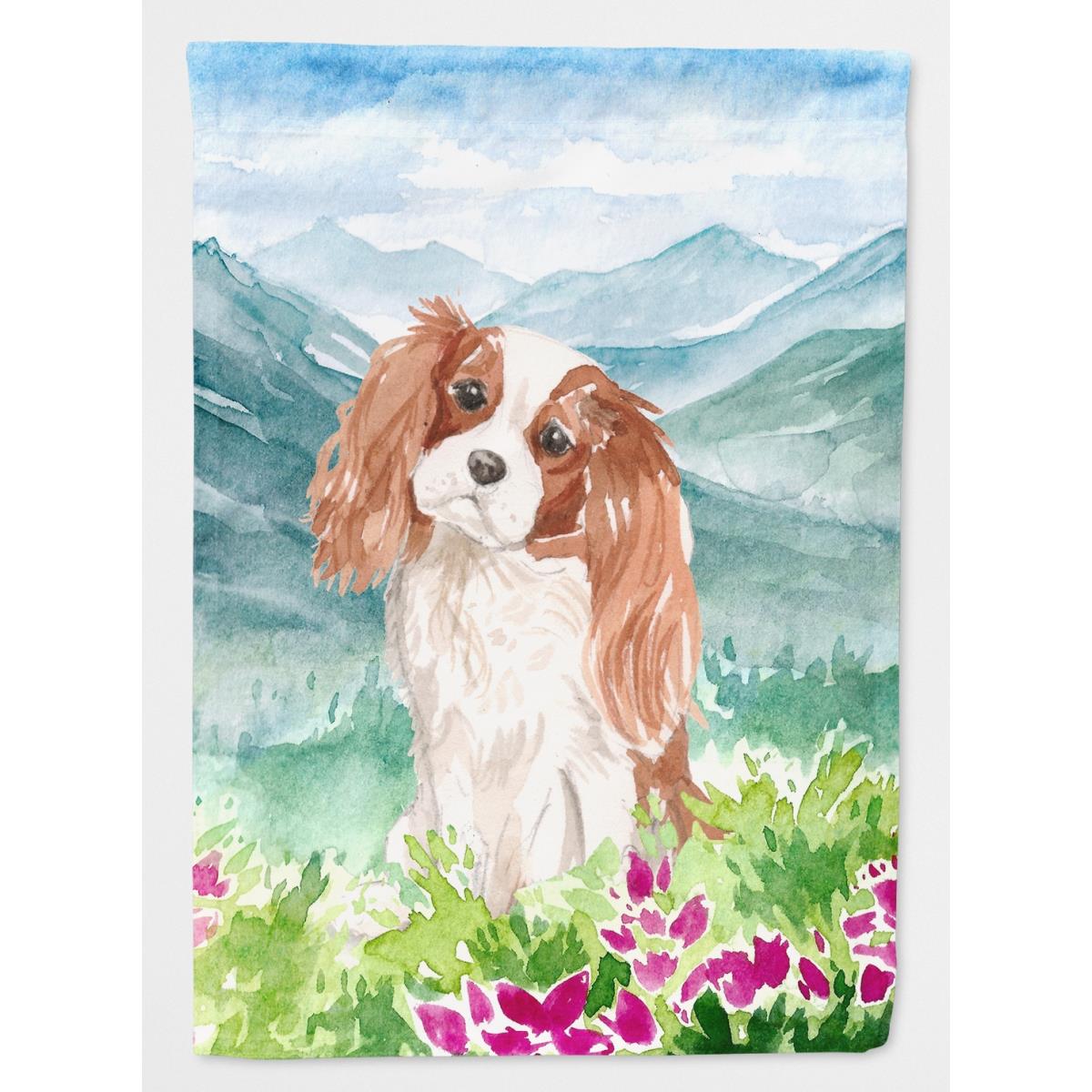 Mountian Flowers Blenheim Cavalier Spaniel Garden Size Flag